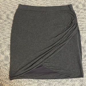Metaphor jersey knit grey gray asymmetrical petal pencil skirt